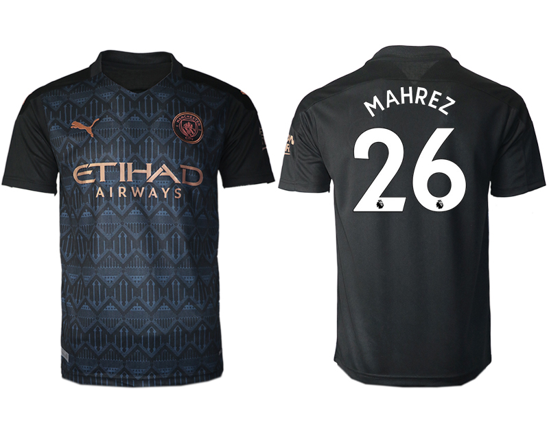 Men 2020-2021 club Manchester City away aaa version #26 black Soccer Jerseys